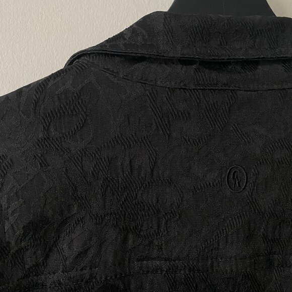 Christine Alexander Cotton Blend Rhinestone Button Black Textured Jacket - Picture 13 of 15